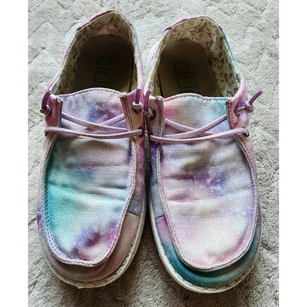 Hey Dude Unicorn Galaxy Slip On Shoes Girls Youth 4 Multicolor‎ Slip On Shoes